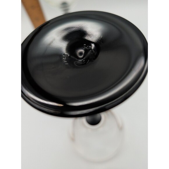 Arcoroc France Black stem with gold rim 8" wine glasses Set Of 2 Contemporary - Picture 4 of 5